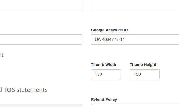 google analtyics settings